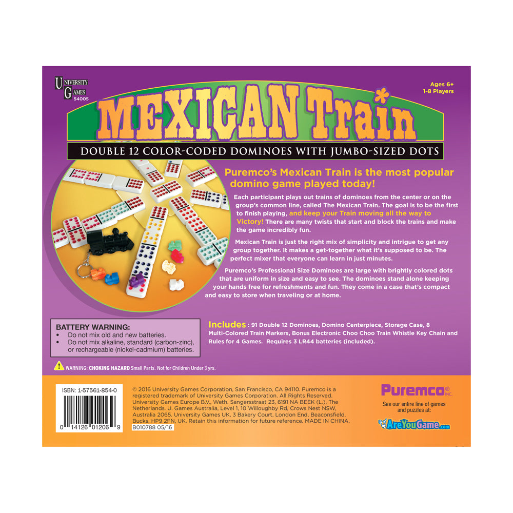 Mexican Train Double 12 Color Dot Dominoes Game Set - Professional Size - Image 3