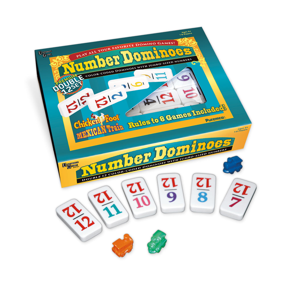 Alternative view of Number Dominoes Premium Double 12 Set with Color-Coded Tiles