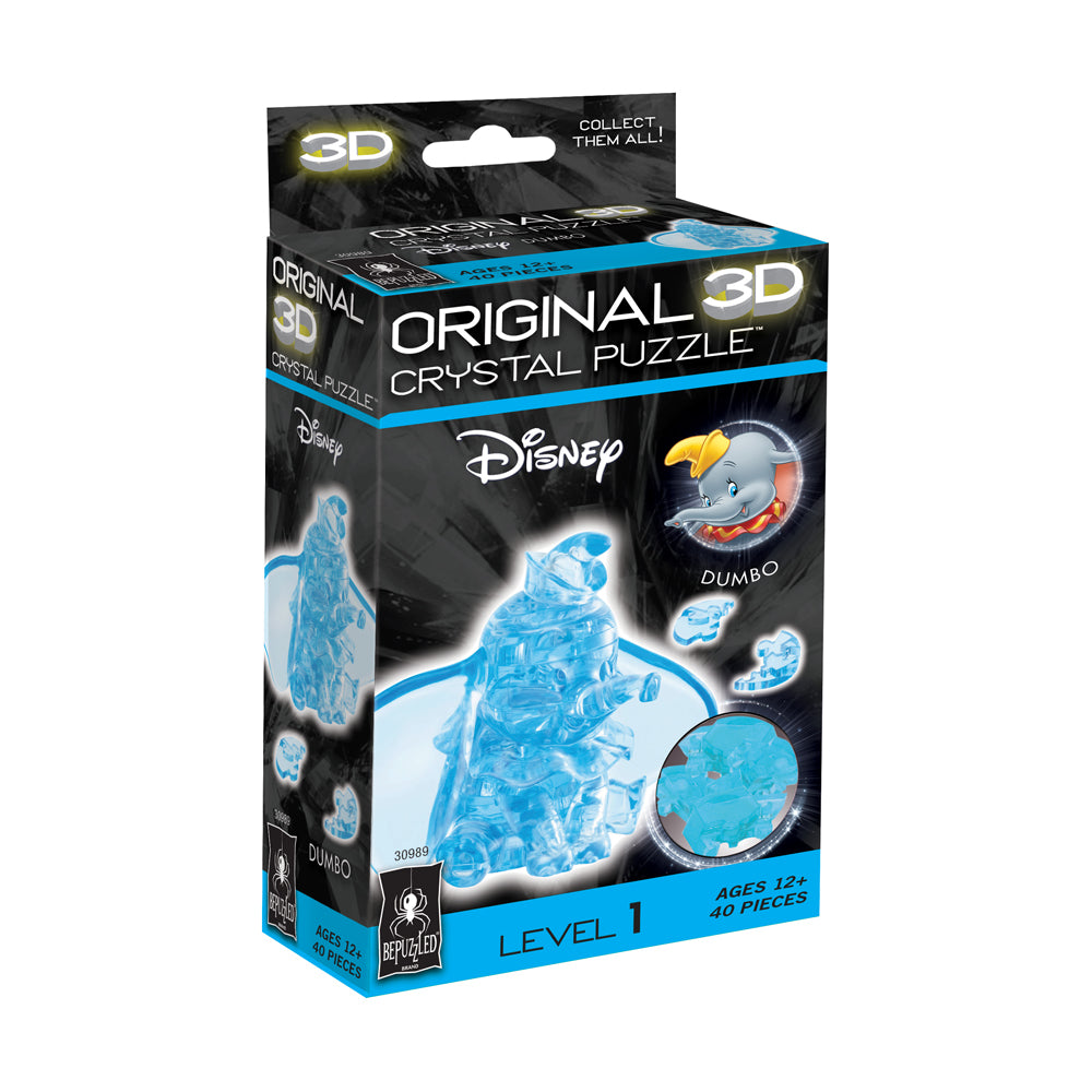 BePuzzled Disney Dumbo 3D Crystal Puzzle - 40 Pcs, Blue - Image 2