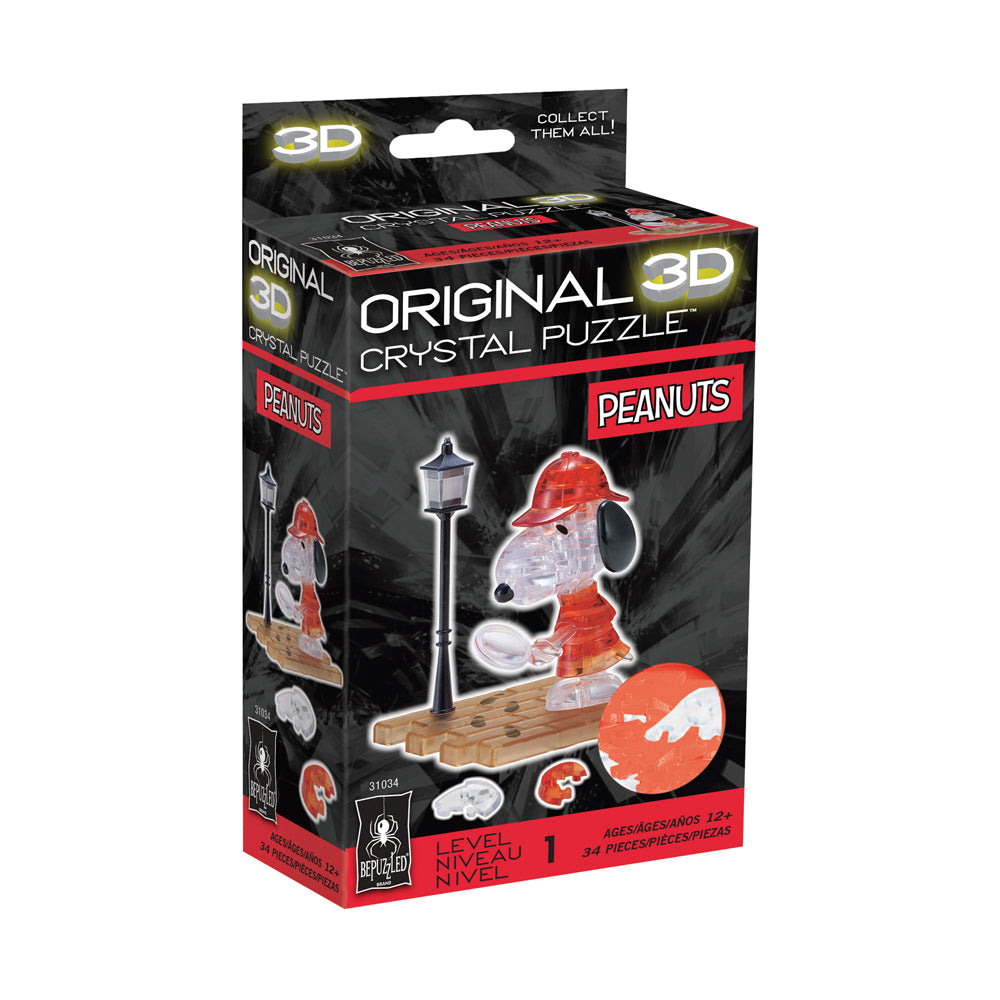 Alternative view of BePuzzled Peanuts Detective Snoopy 3D Crystal Puzzle - 34 pcs