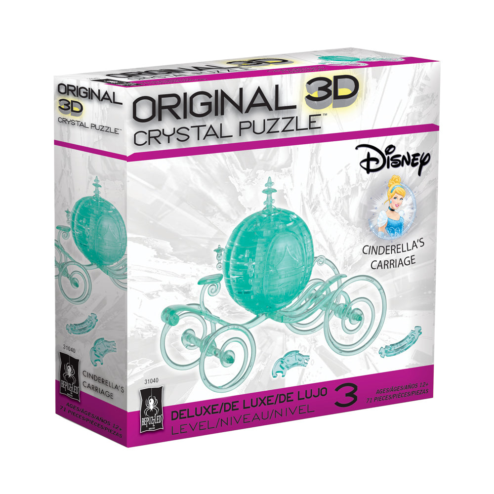 Alternative view of BePuzzled Disney Cinderella's Aqua Carriage 3D Crystal Puzzle - 71 pcs