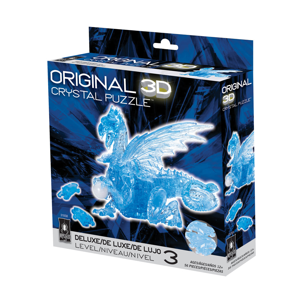 Alternative view of BePuzzled Blue Dragon 3D Crystal Puzzle - 56 Pieces