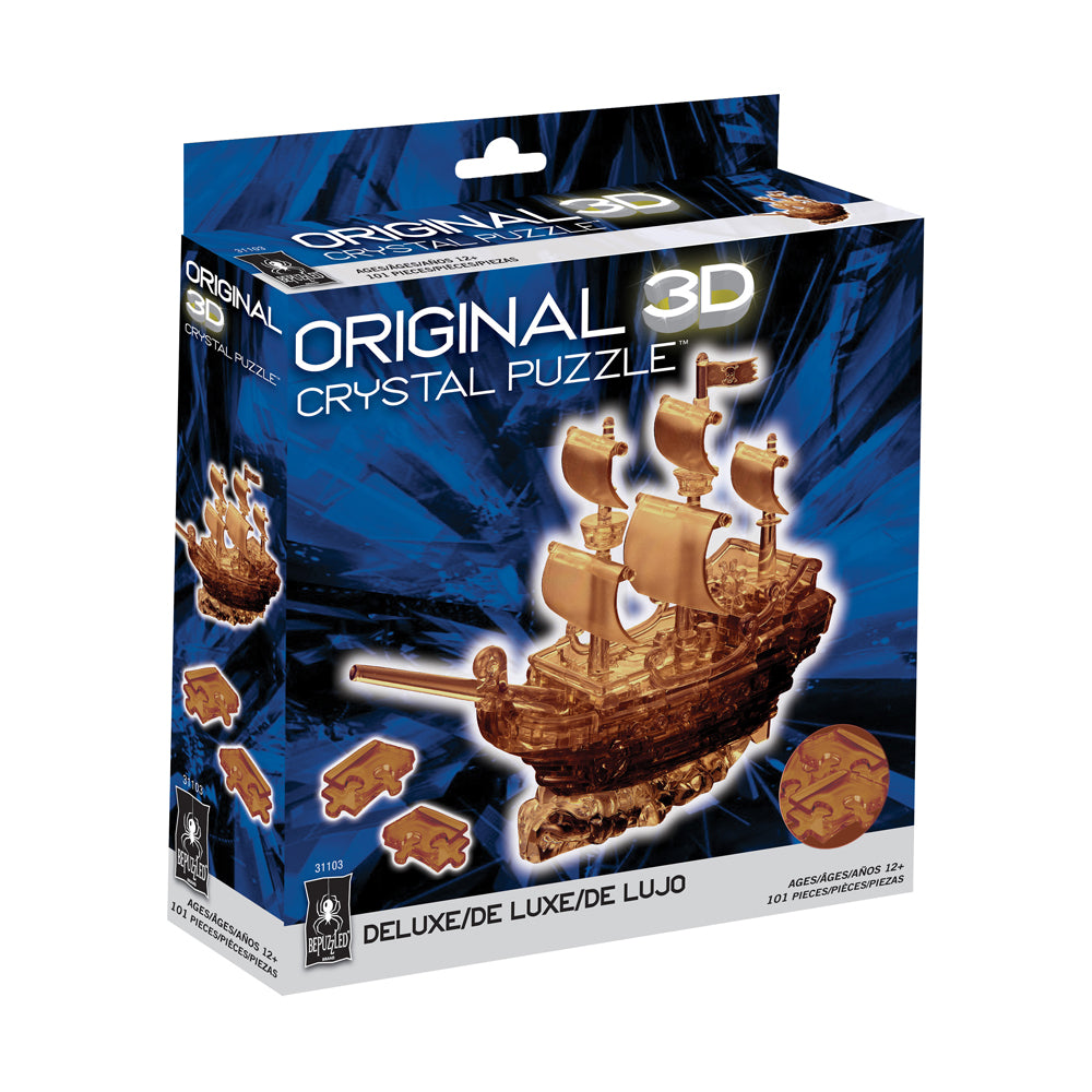 Alternative view of BePuzzled 3D Crystal Pirate Ship Puzzle - 101 pc