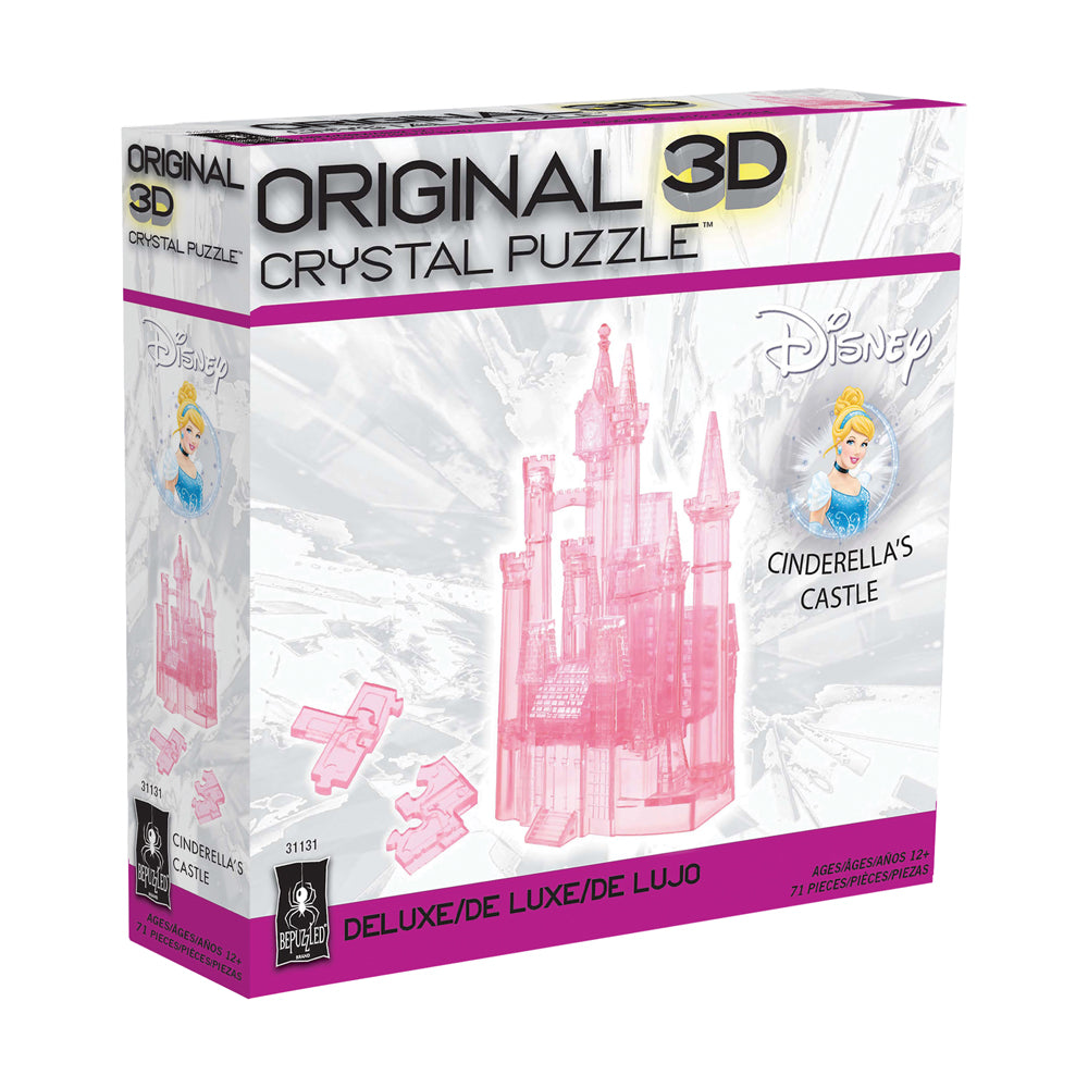 Alternative view of Disney Cinderella's Castle 3D Crystal Puzzle - 71 Pieces, Pink
