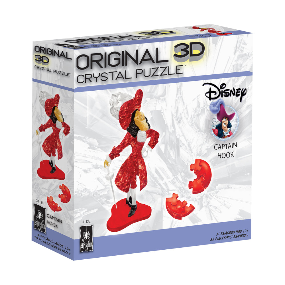 Alternative view of BePuzzled Disney Captain Hook 3D Crystal Puzzle - 39 Pieces