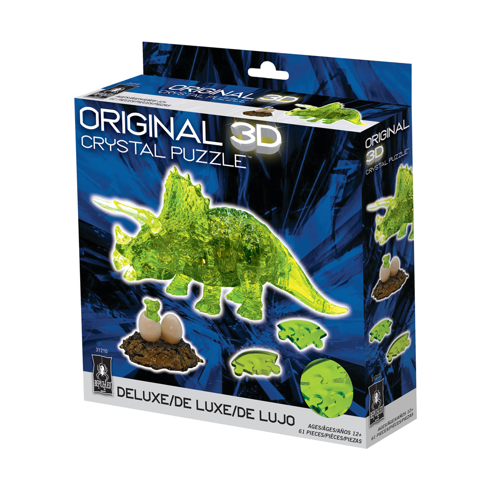 Alternative view of 3D Crystal Puzzle - Triceratops & Baby: Enigmatic 61 Piece Set
