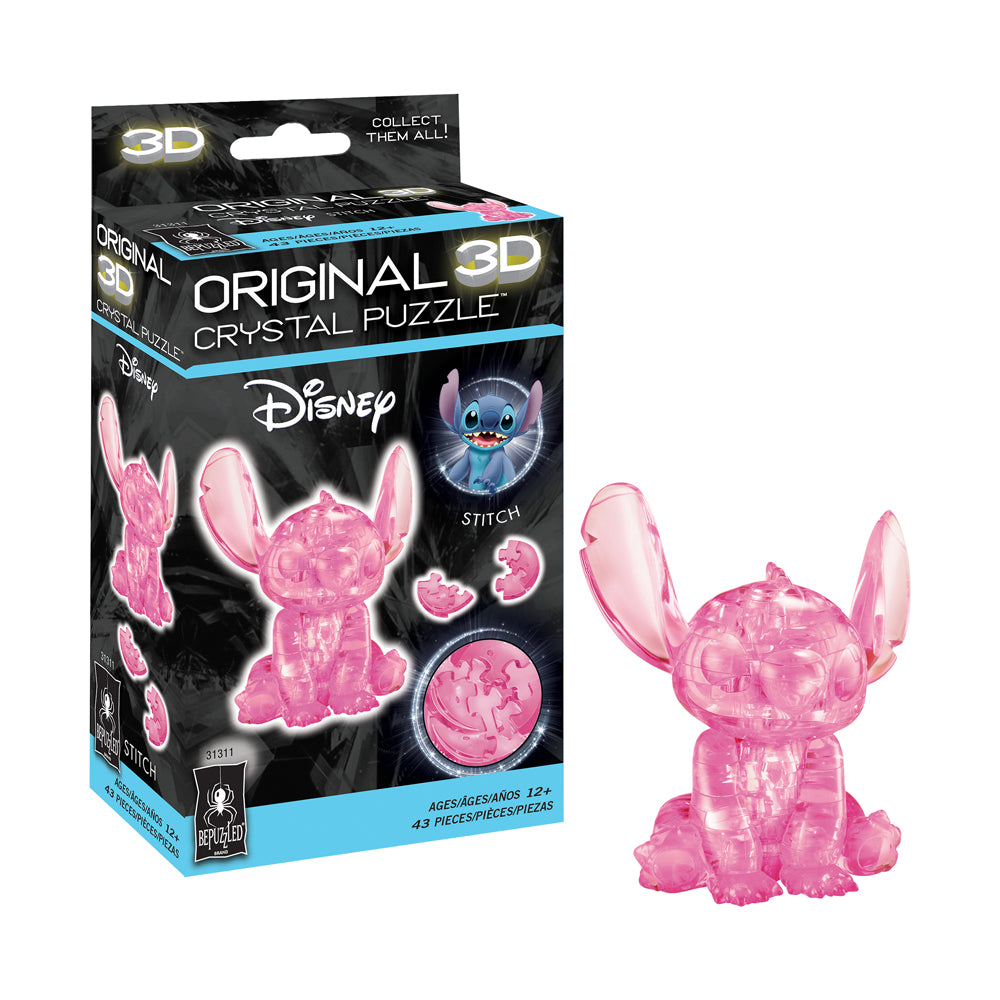 Alternative view of BePuzzled Disney Stitch 3D Crystal Puzzle - Pink, 43 Pieces