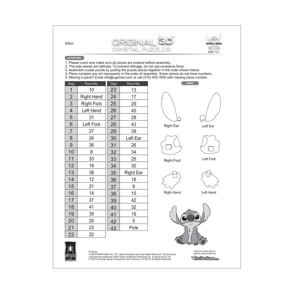 BePuzzled Disney Stitch 3D Crystal Puzzle - Pink, 43 Pieces - Image 3