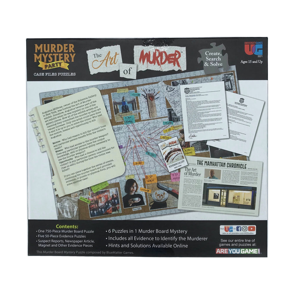 Alternative view of University Games Murder Mystery Party Case Files - The Art of Murder Puzzle Set, 1000 Pieces