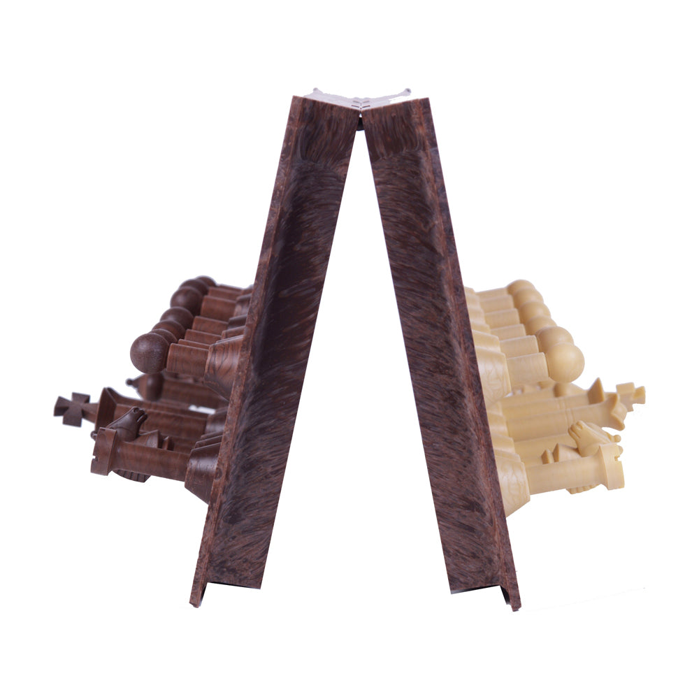 Alternative view of Classic Wood-Grain Magnetic Chess Set with Storage Board