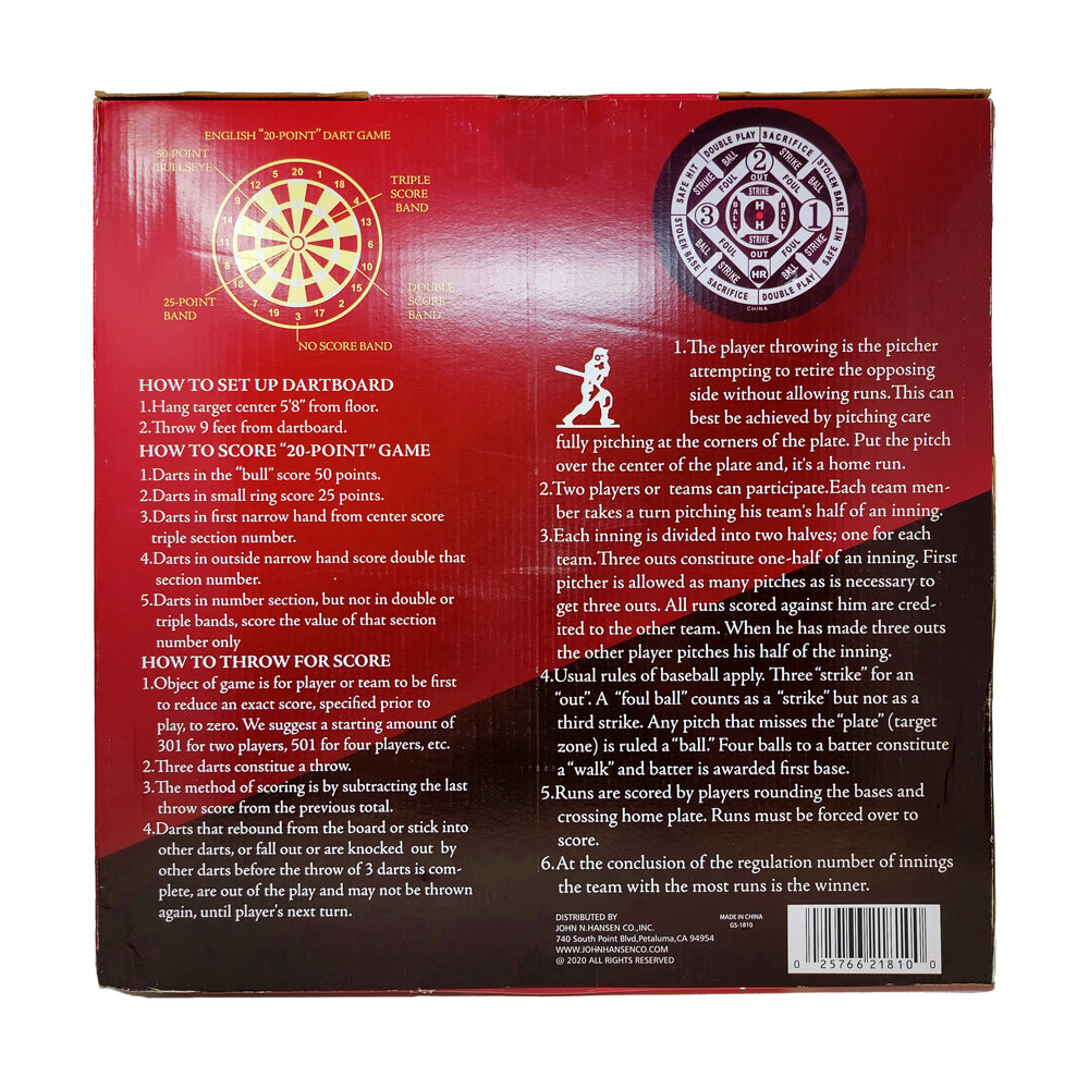 Alternative view of Classic Game Collection Dual-Sided Dart and Baseball Game Set