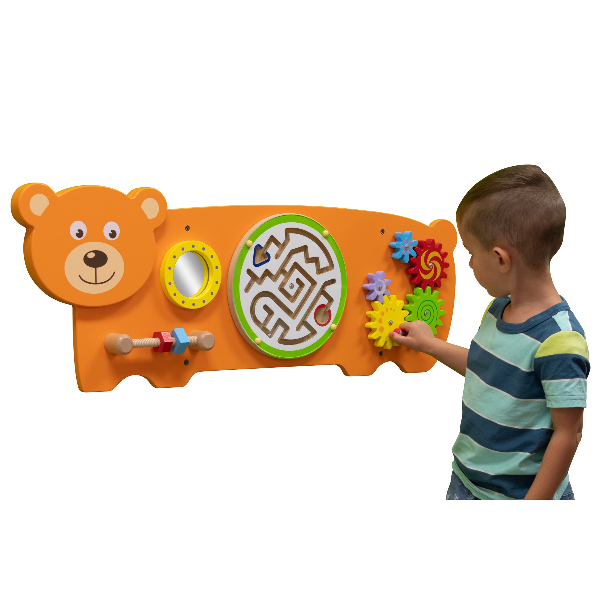 Alternative view of Learning Advantage Bear Activity Wall Panel - Interactive Toddler Learning Center