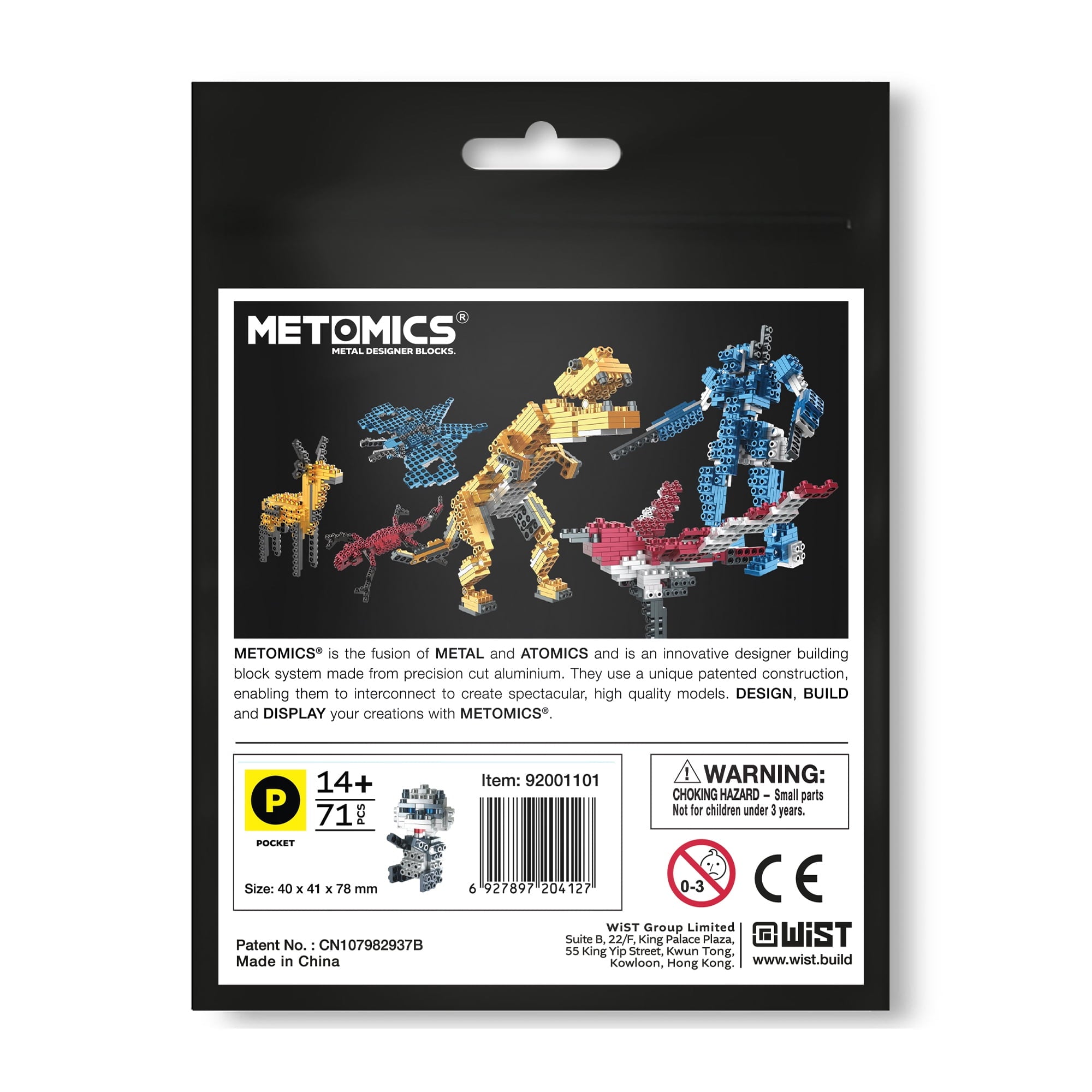 Alternative view of Metomics Wild Animal 71-Piece Panda Bear - Space Silver & Charcoal Black