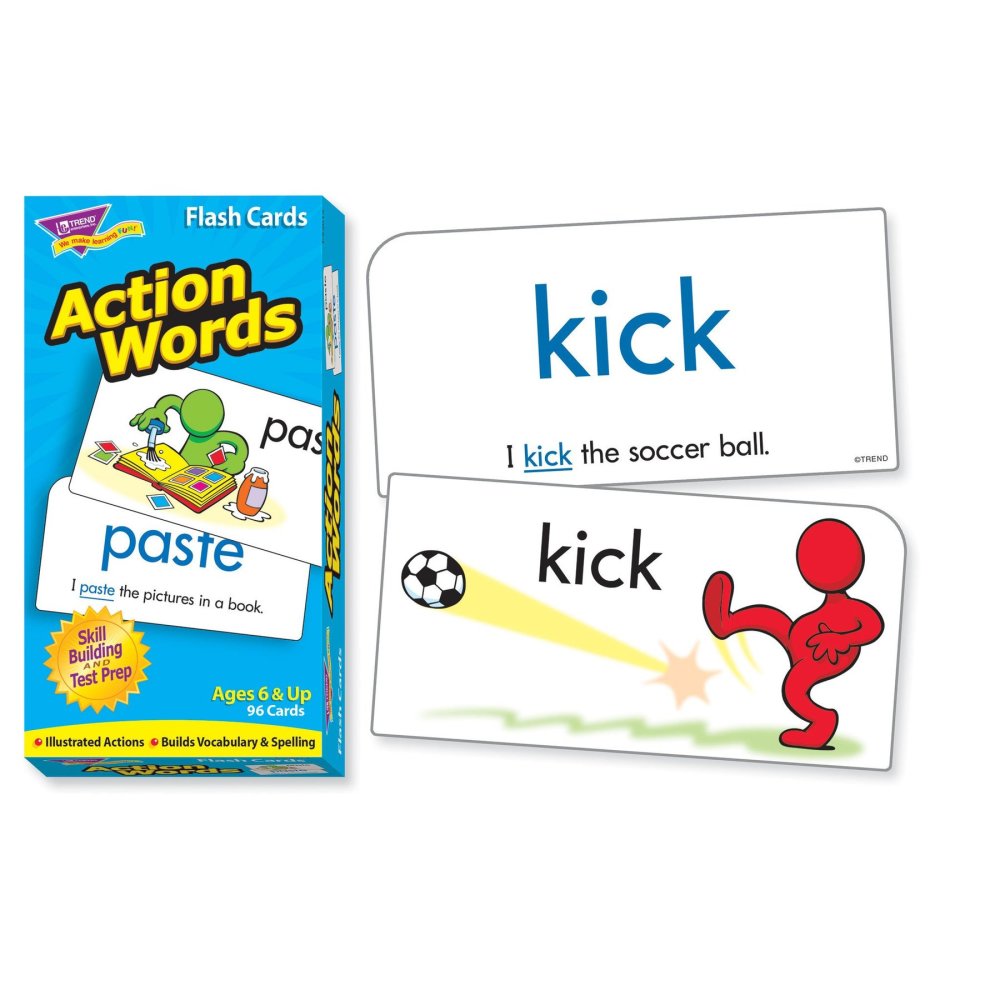 Alternative view of Educators Resource Action Words Skill Drill Flash Cards - Reading Enhancement for Grades 1-4