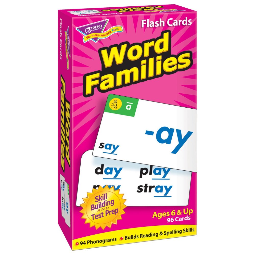 TREND Word Families Skill Drill Flash Cards - Educational Learning Tool