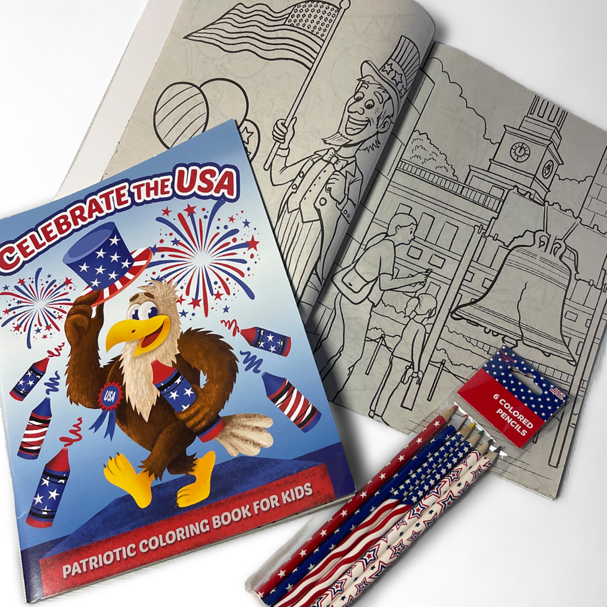 Three Little Twigs Patriotic 8-Piece Coloring Book Bundle for Kids Ages 3+ - Image 3