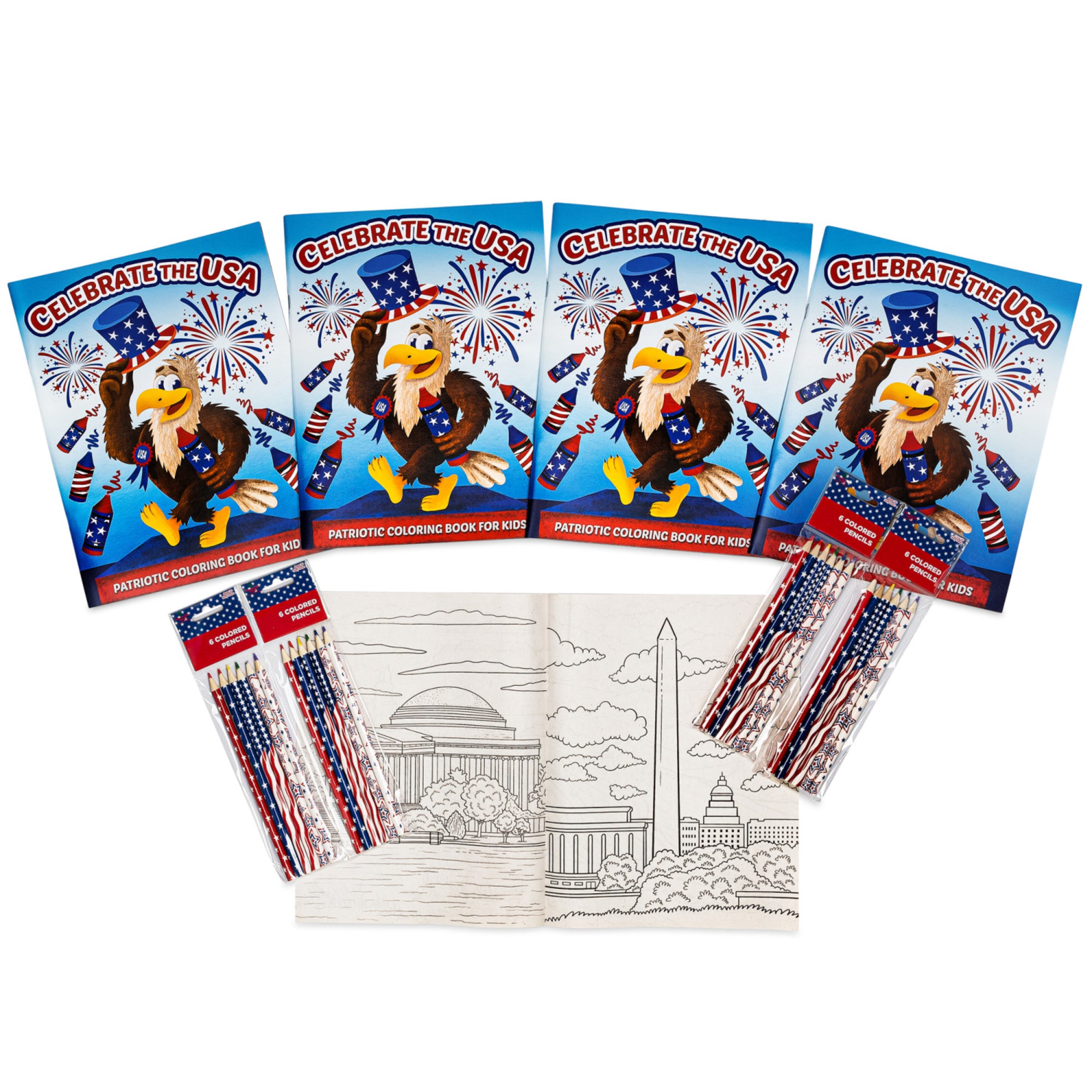 Three Little Twigs Patriotic 8-Piece Coloring Book Bundle for Kids Ages 3+ - Image 5