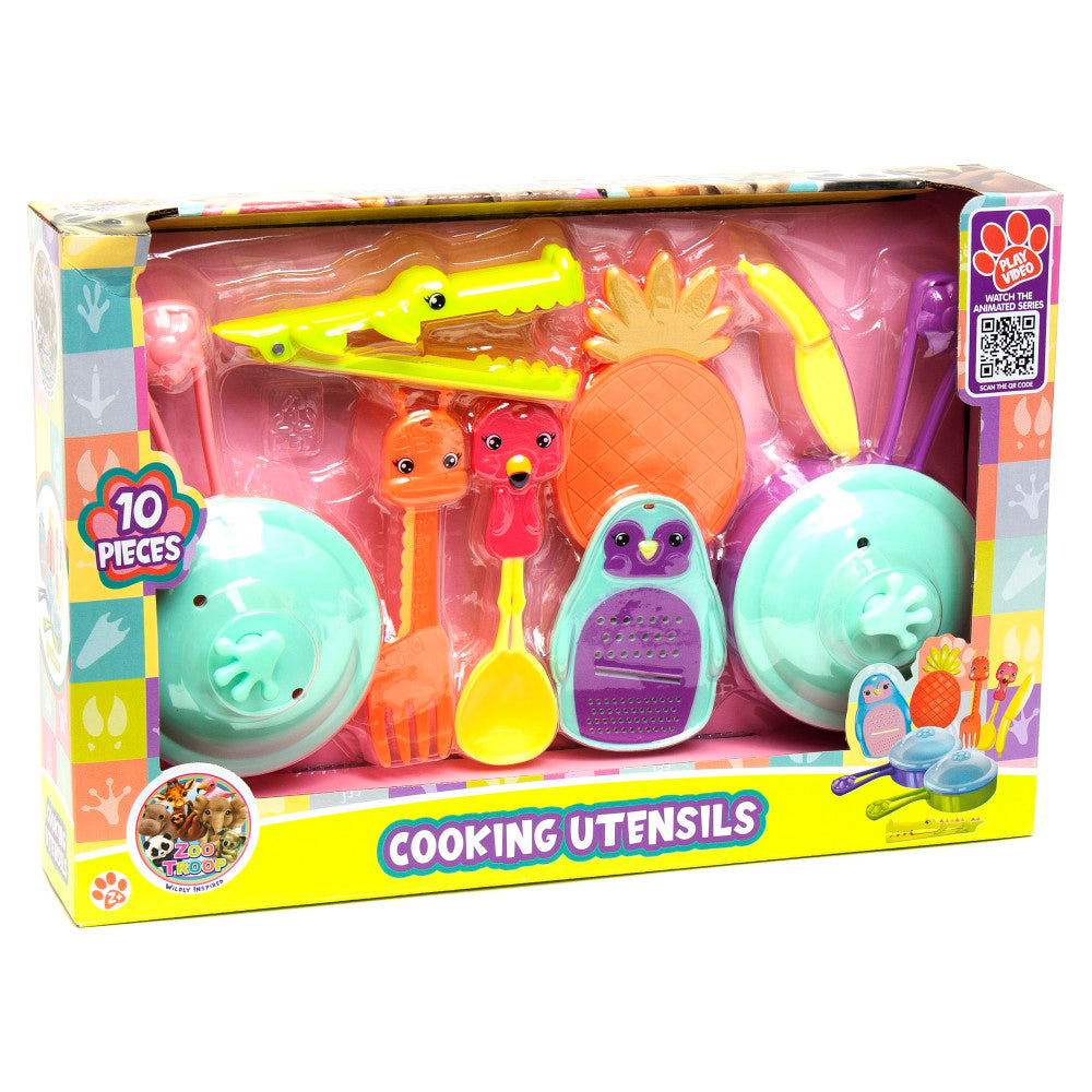 Zoo Troop: 10Pc Animal-Themed Kitchen Playset For Kids, Ages 2-8