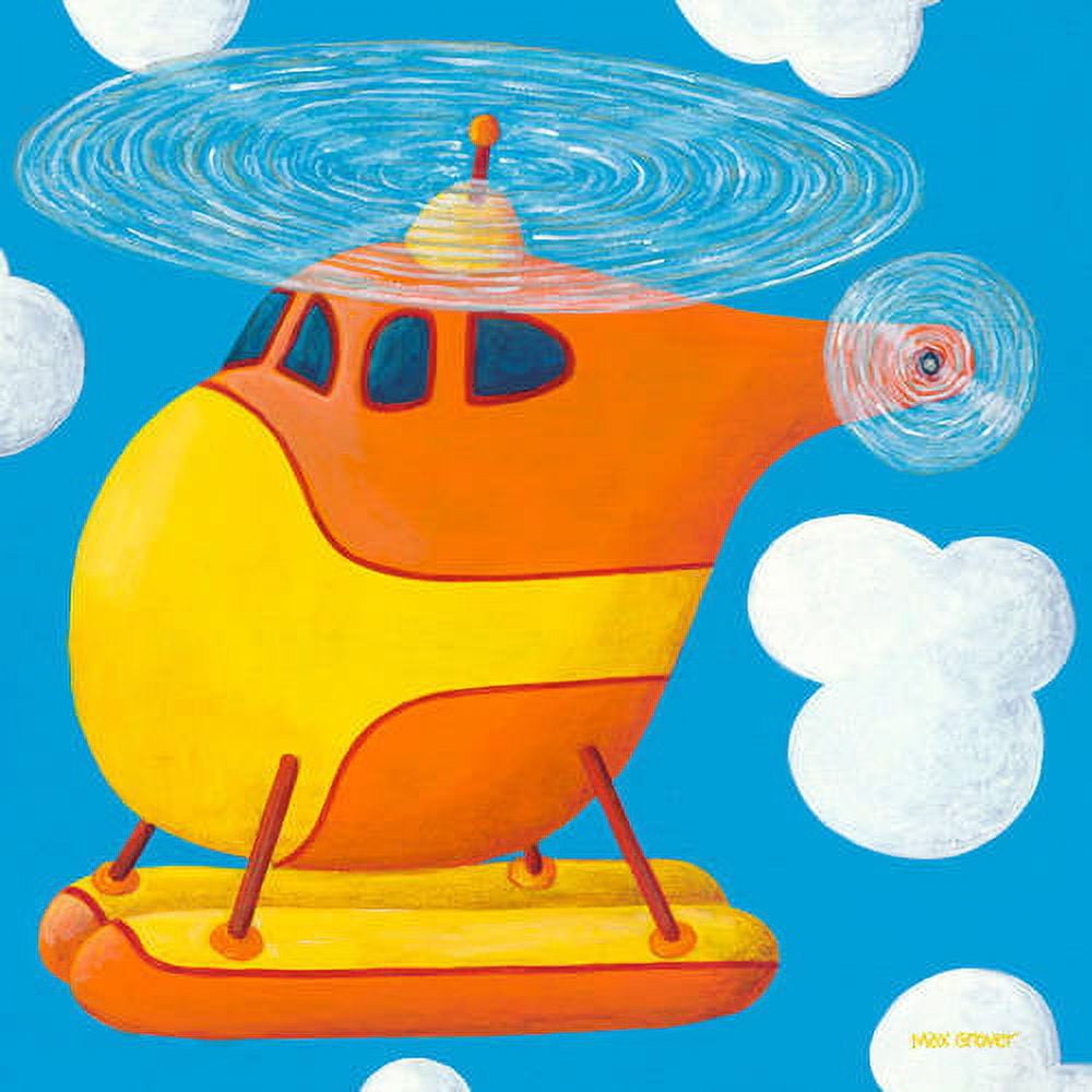 Oopsy Daisy's Vibrant Helicopter Canvas Wall Art, 10x10