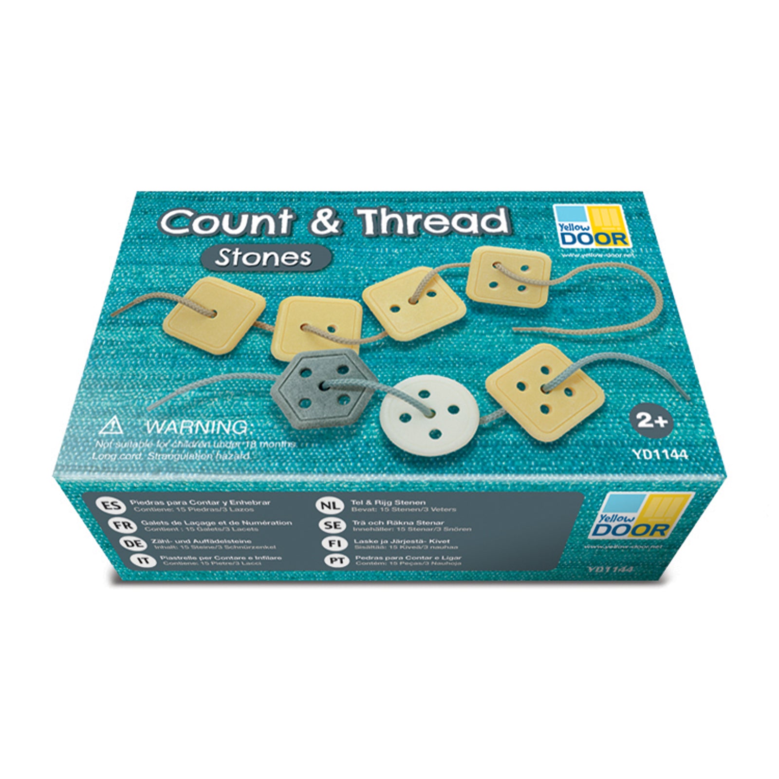 Alternative view of Yellow Door Count & Thread Stones - Educational Number And Shape Sorting Toy