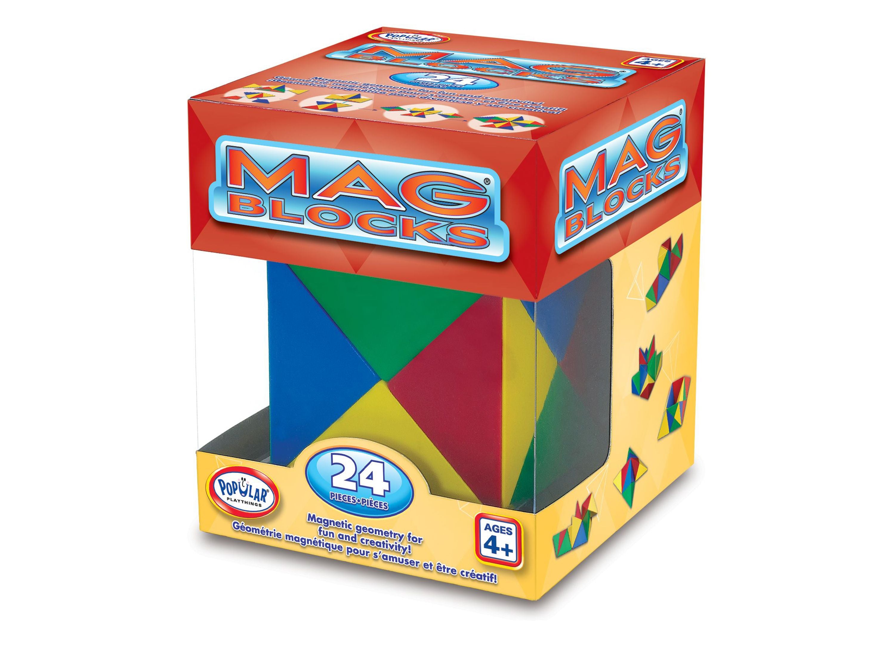 Popular Playthings Mag Blocks 24-Piece Magnetic Building Set