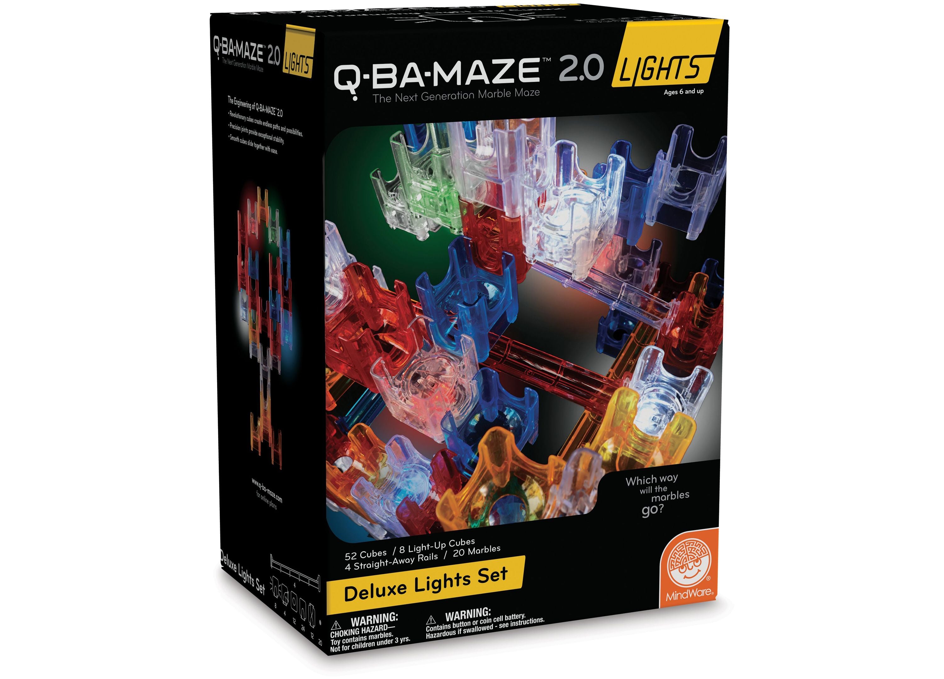 MindWare Q-BA-MAZE 2.0 Deluxe Lights Set - Interactive Marble Maze