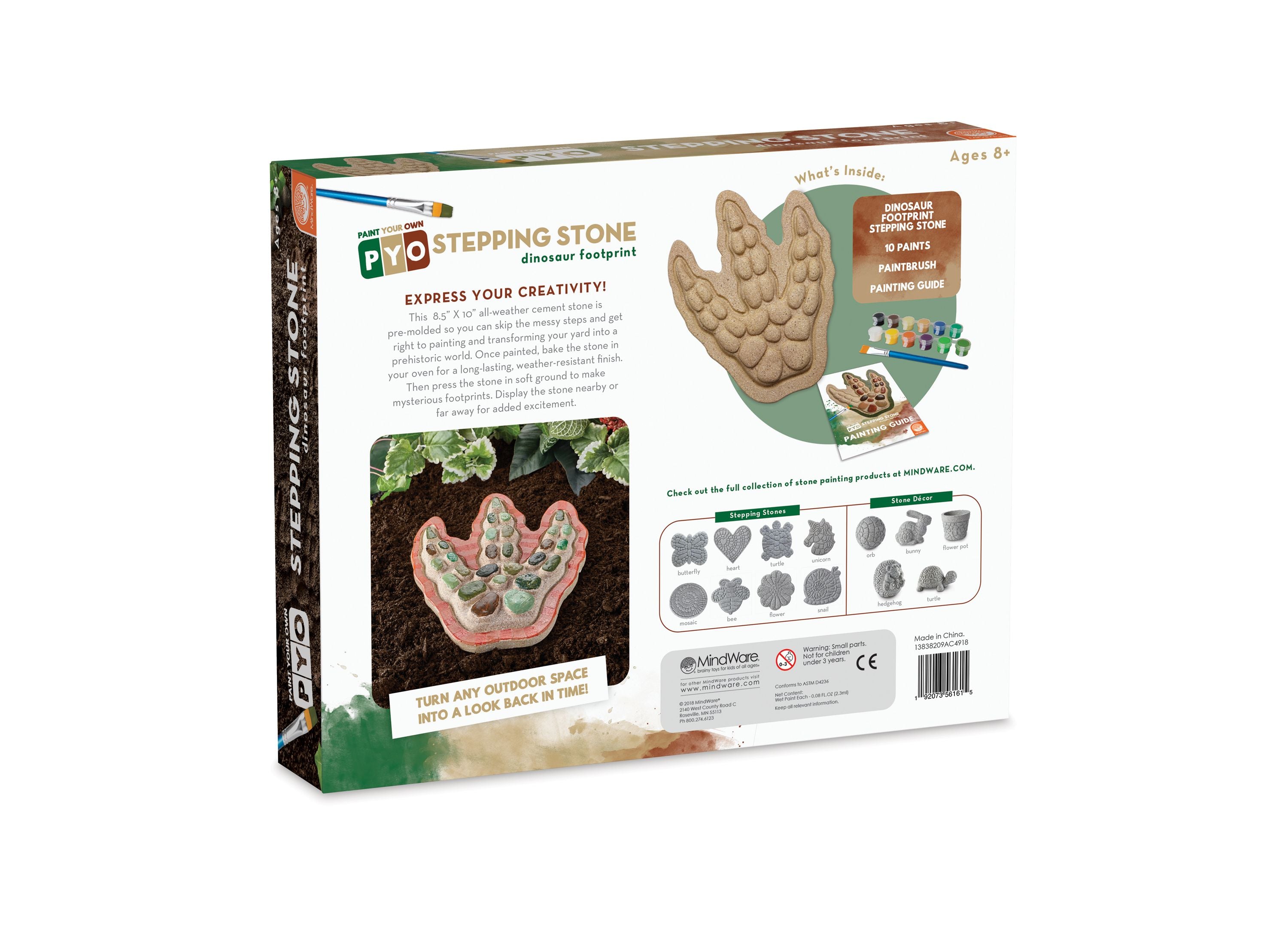 Alternative view of MindWare Dinosaur Footprint Paint-Your-Own Stepping Stone Kit