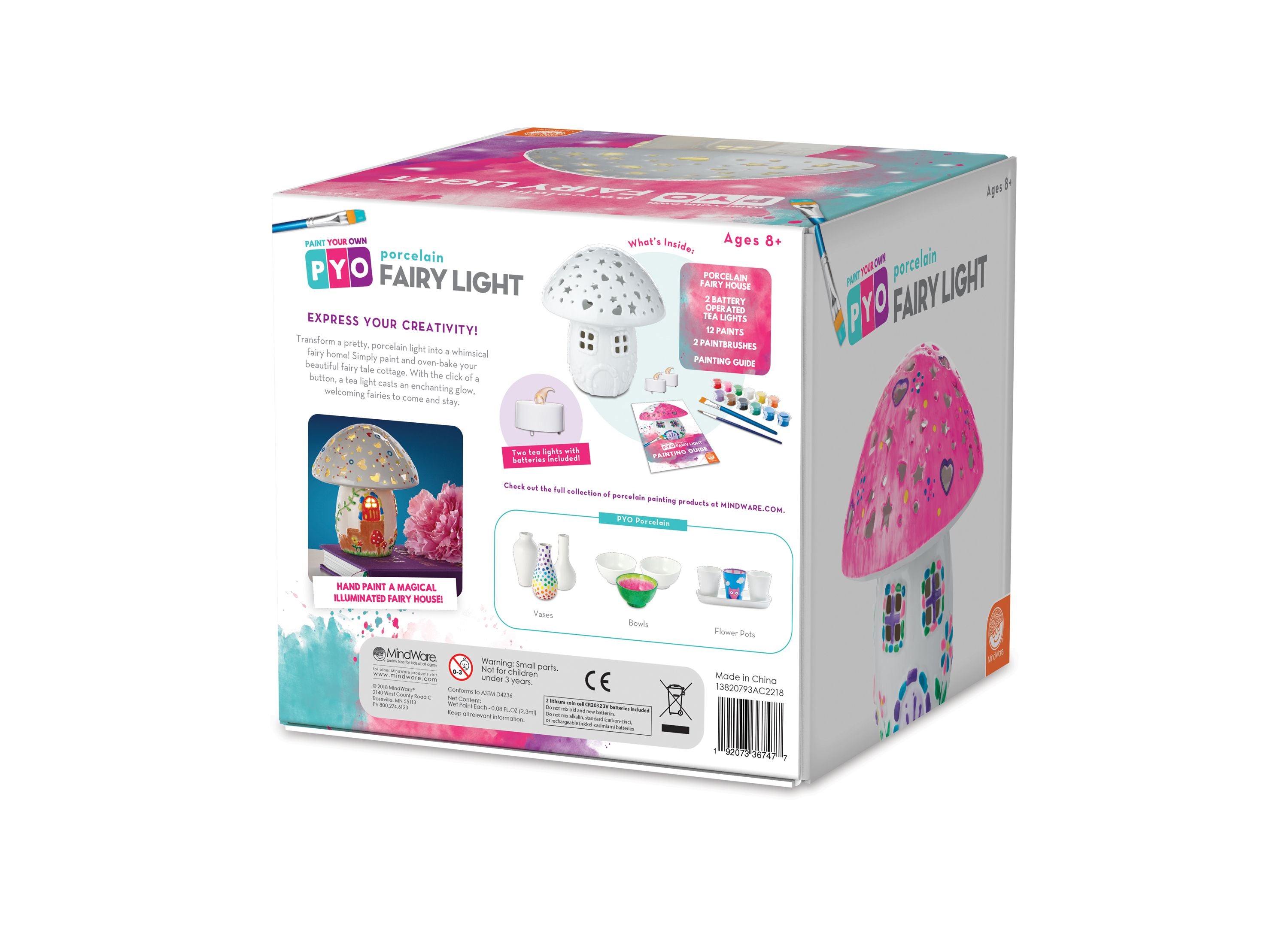 MindWare Paint Your Own Porcelain Fairy House Light Kit - Image 4