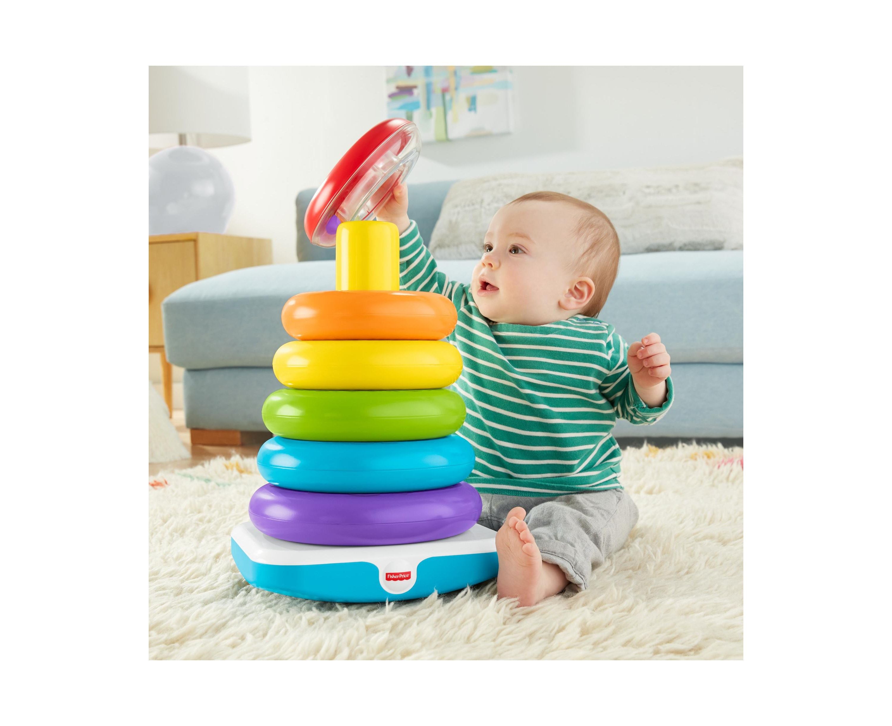 Alternative view of Fisher-Price Giant Rock-a-Stack Colorful Ring Stacking Toy for Toddlers