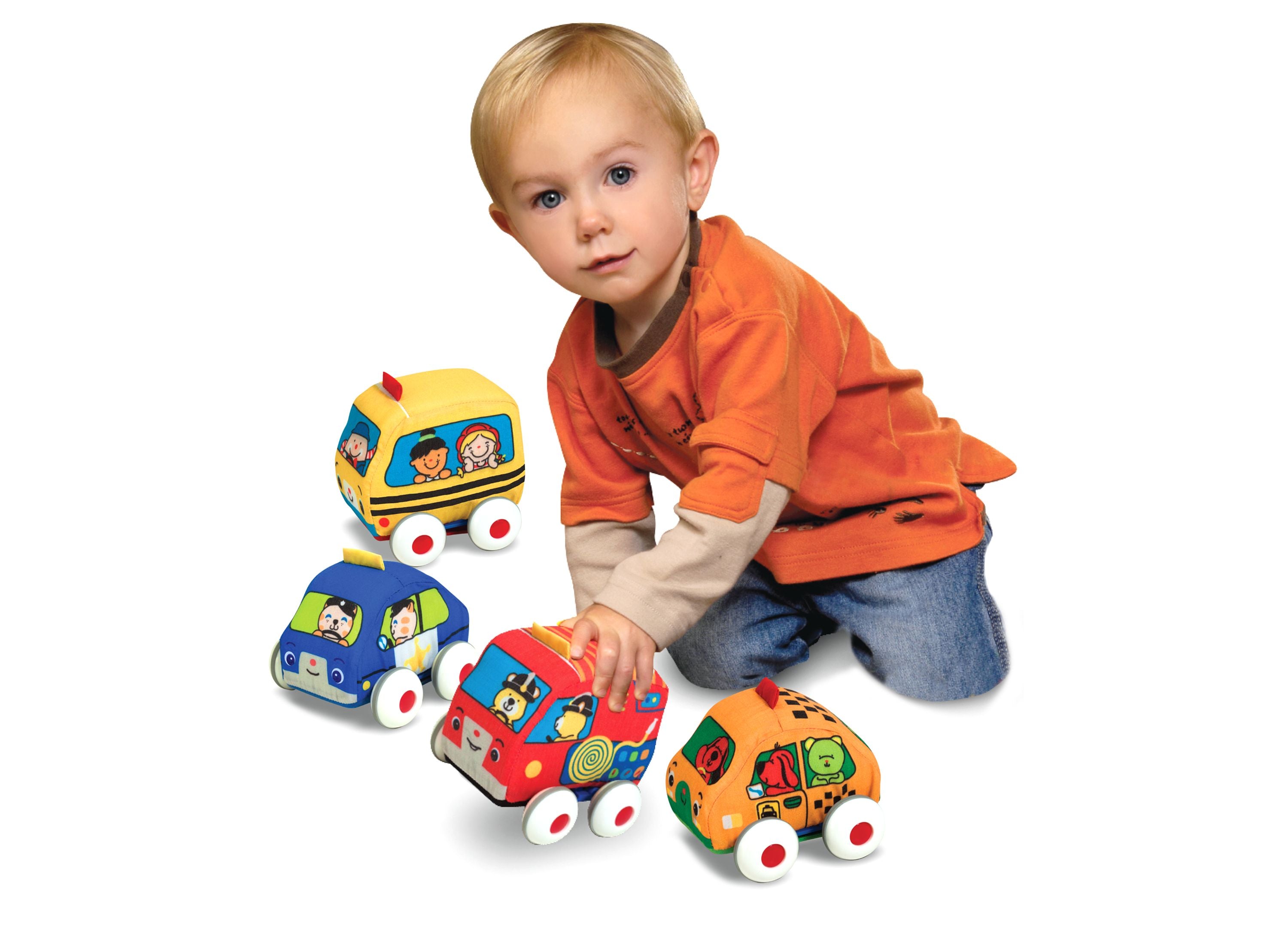 Alternative view of Melissa & Doug Soft Pull-Back Vehicle Playset with 4 Colorful Cars
