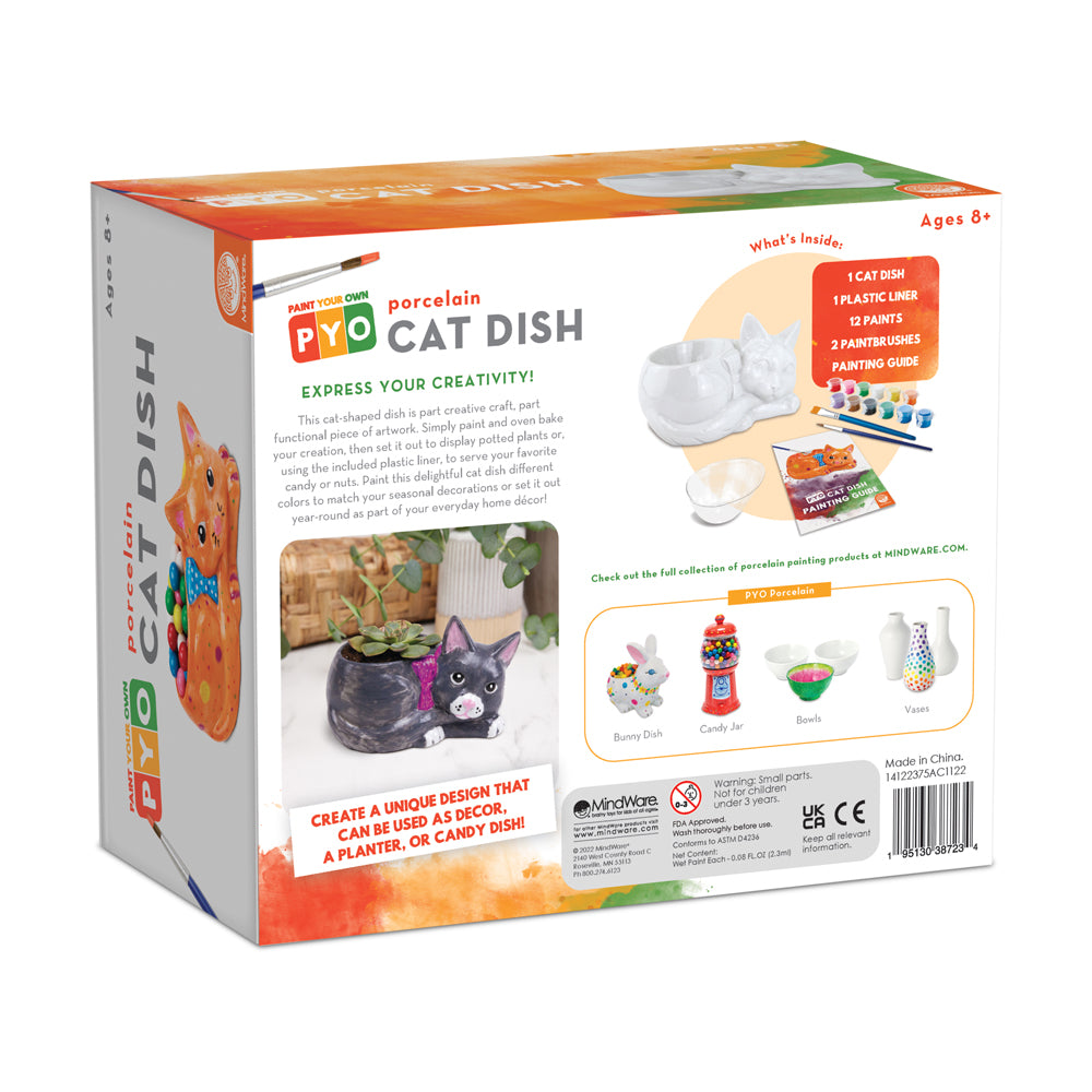 Alternative view of MindWare Creative Arts Paint Your Own Porcelain Cat Dish Kit