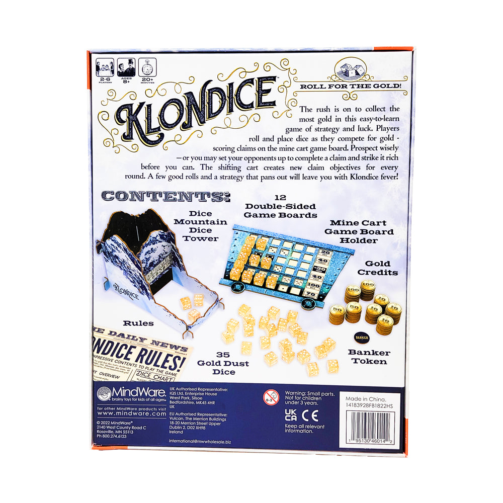 Alternative view of Klondice Roll for the Gold! Strategic Family Dice Game