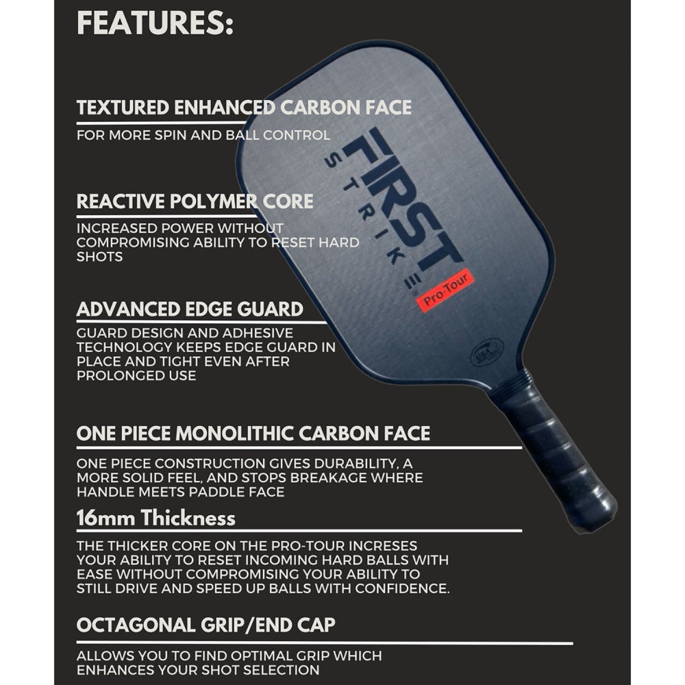 Alternative view of First Strike Pickleball Pro-Tour: Elite Carbon Fiber Paddle