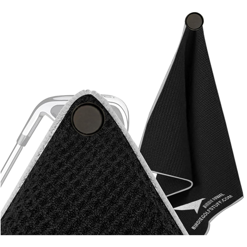 Birdie Golf: Birdie Bath - Black Magnetic Golf Towel with Premium Microfiber
