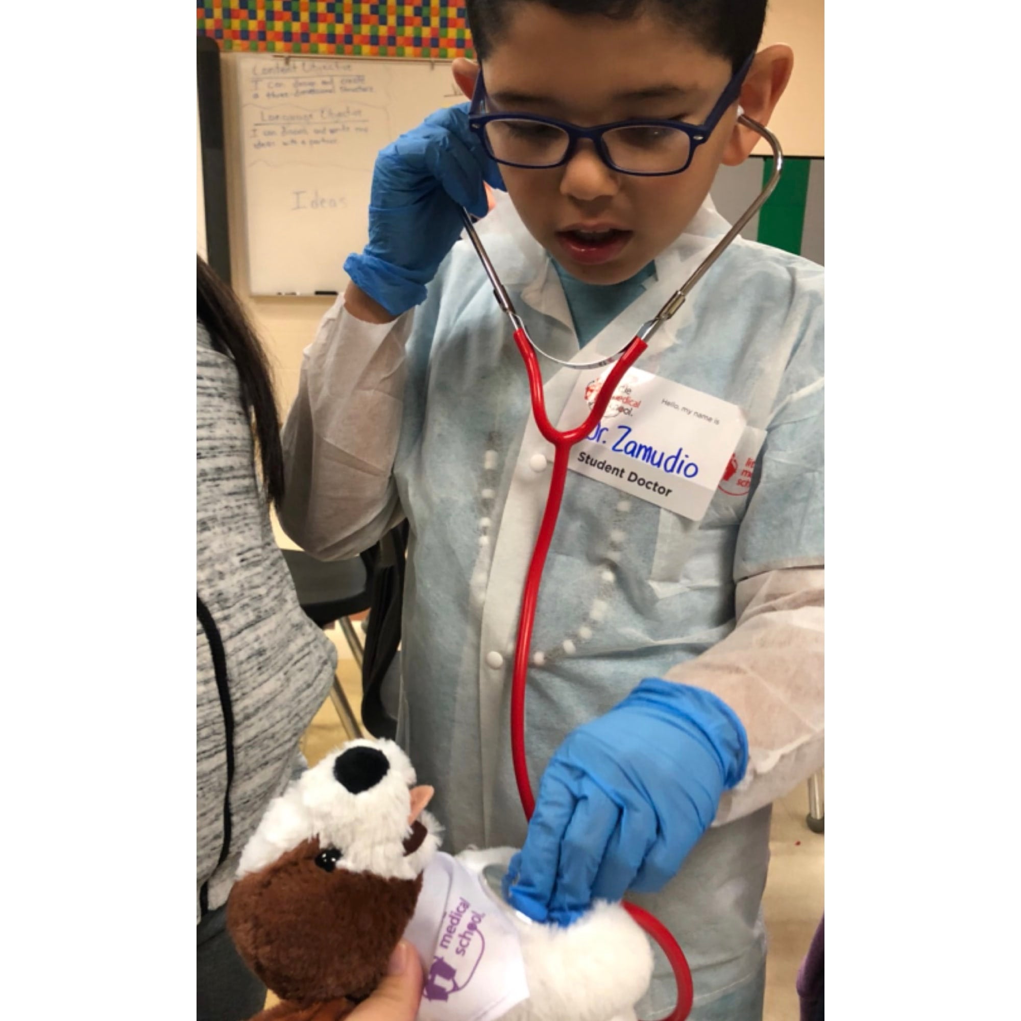 Alternative view of Little Medical School Child-Sized Blue Stethoscope