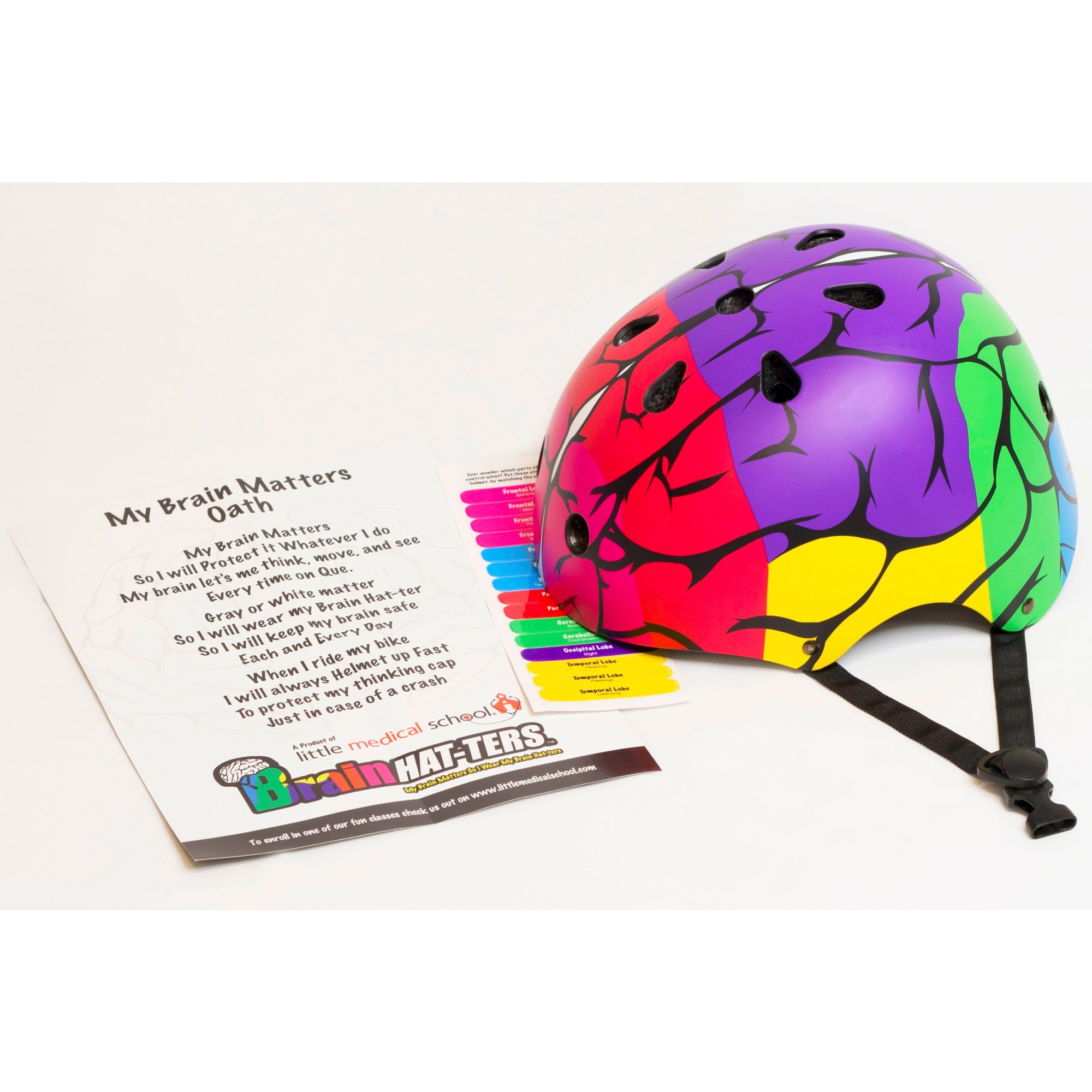 Little Medical School Brain Hat-ter Helmet - Educational Safeguard - Colorful