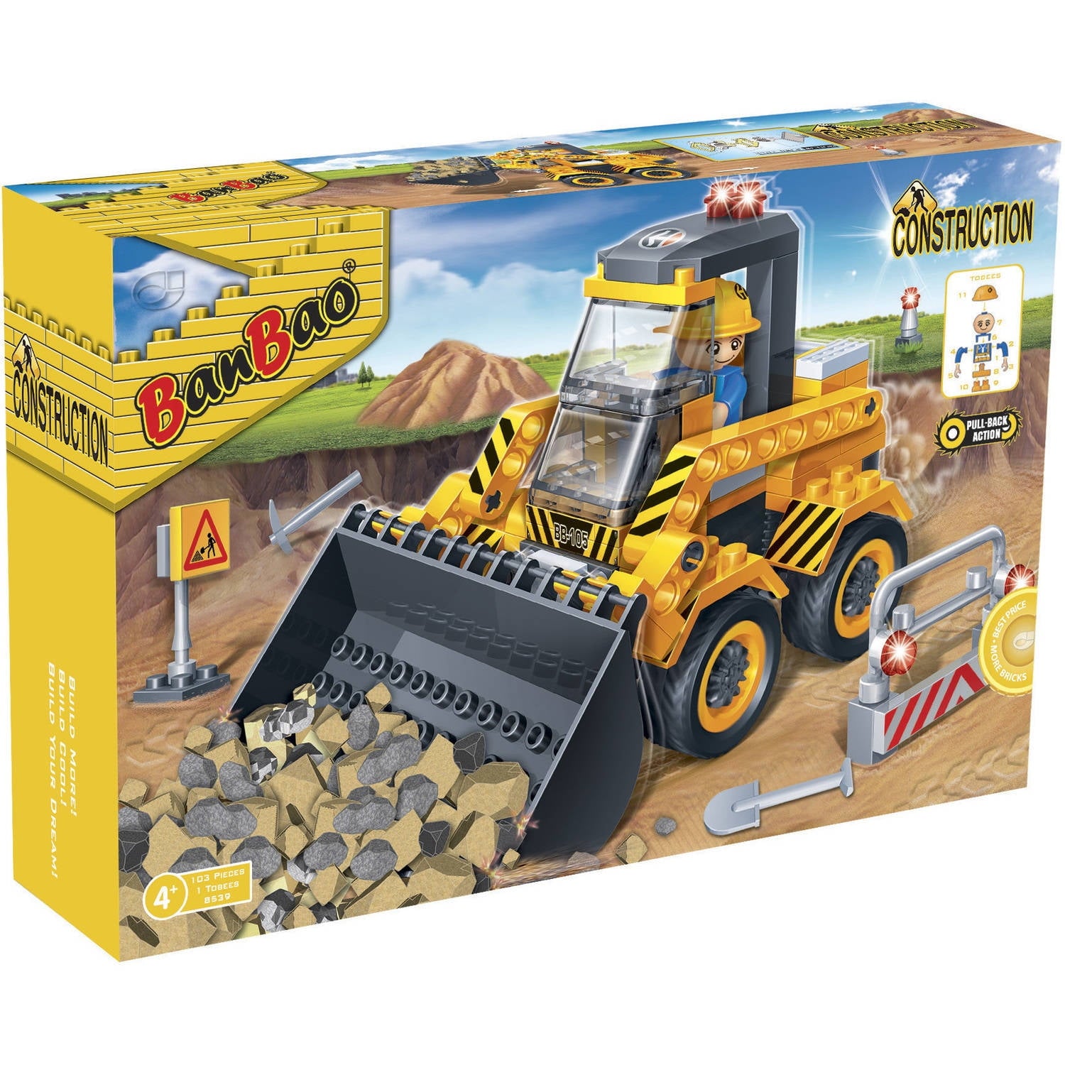 Alternative view of Banbao Mini Excavator 103 Piece Building Block Set