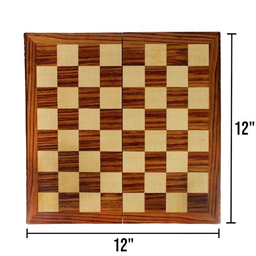 Classic Wooden Chess Set - Travel Friendly 12"x12" Board - Image 6