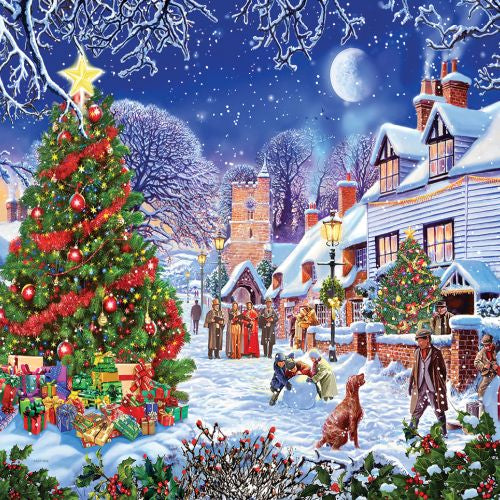 White Mountain Winter Village Christmas Tree Jigsaw Puzzle - 1000 pc