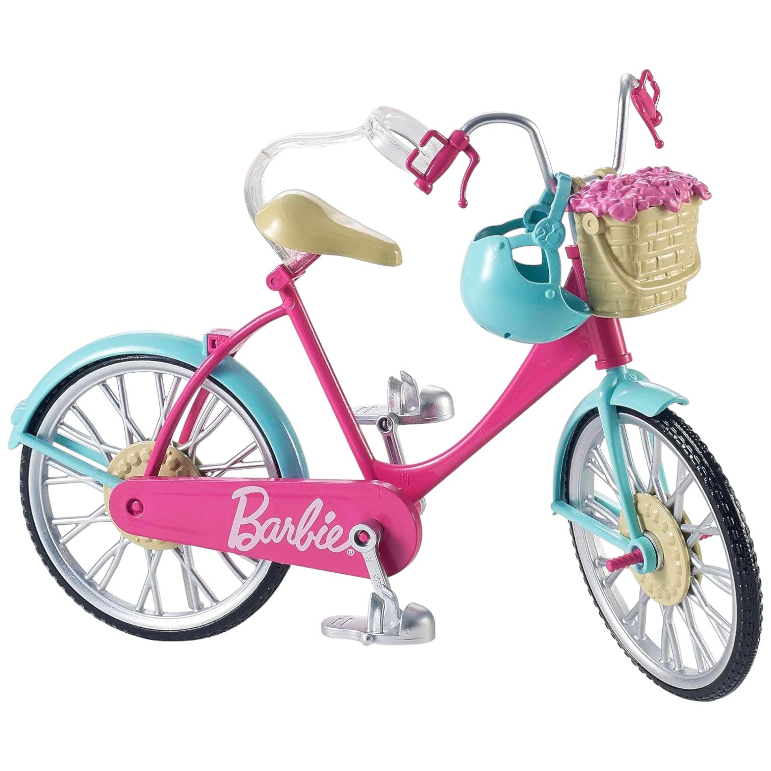 Girls Barbie Dream Adventure Safety Bike with Helmet and Basket