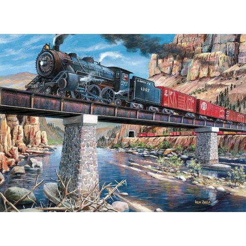 Outset Media Stone Steel and Steam 1000-Piece Puzzle - Vintage Locomotive Theme - Image 2