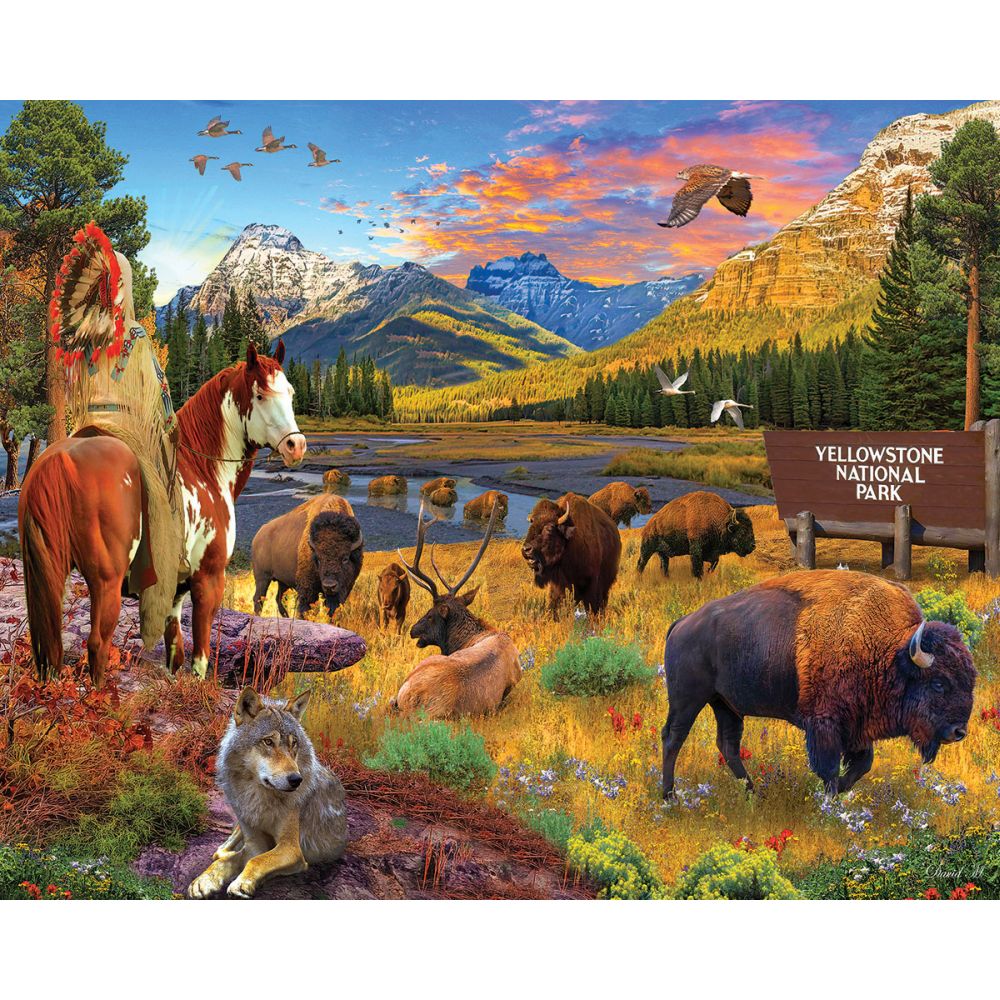 Yellowstone National Park Scenic Vista 1000 Piece Puzzle - David Maclean
