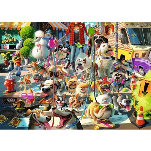 Alternative view of Ravensburger Dog Walker Vibrant Park Scene Puzzle - 1000 pc