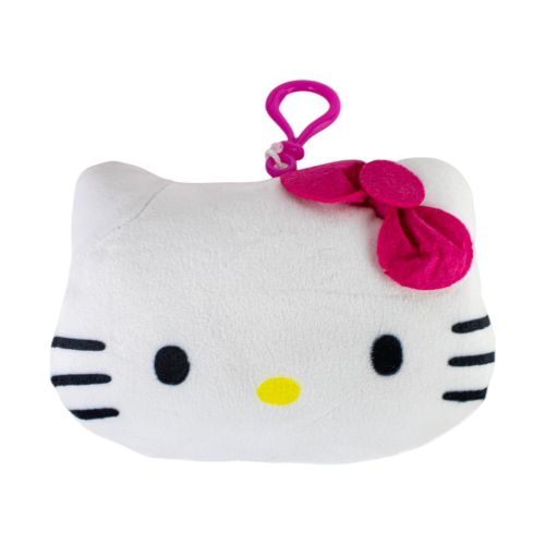 Hello Kitty 4 Inch Pink Zipper Plush Head Keychain