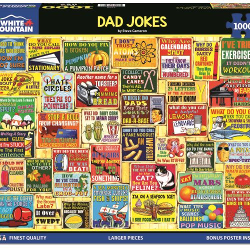 Alternative view of White Mountain Dad Jokes 1000pc Jigsaw Puzzle