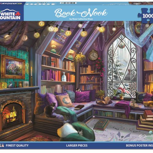 Alternative view of White Mountain Book Nook Themed Jigsaw Puzzle - 1000 pc