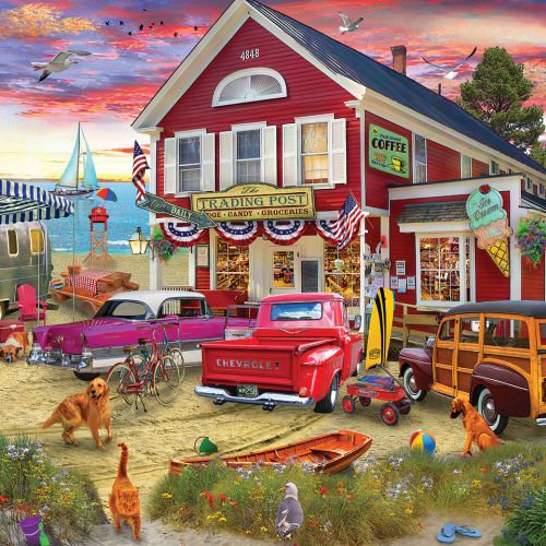 Trading Post Vibrant Scene Jigsaw Puzzle - 1000 pc