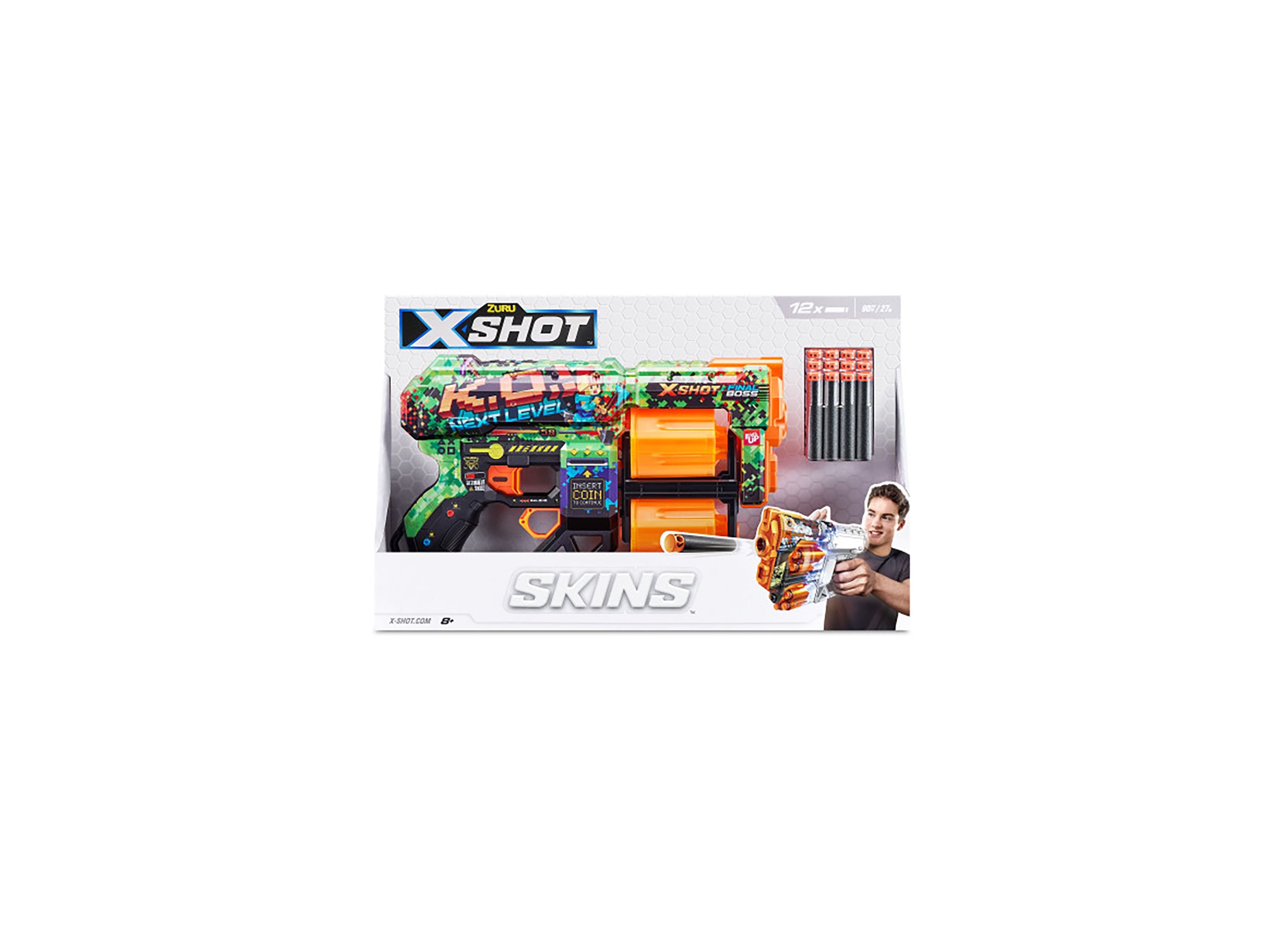 Zuru X-Shot Skins Dread Dart Blaster Ko With Dual Rotating Barrels