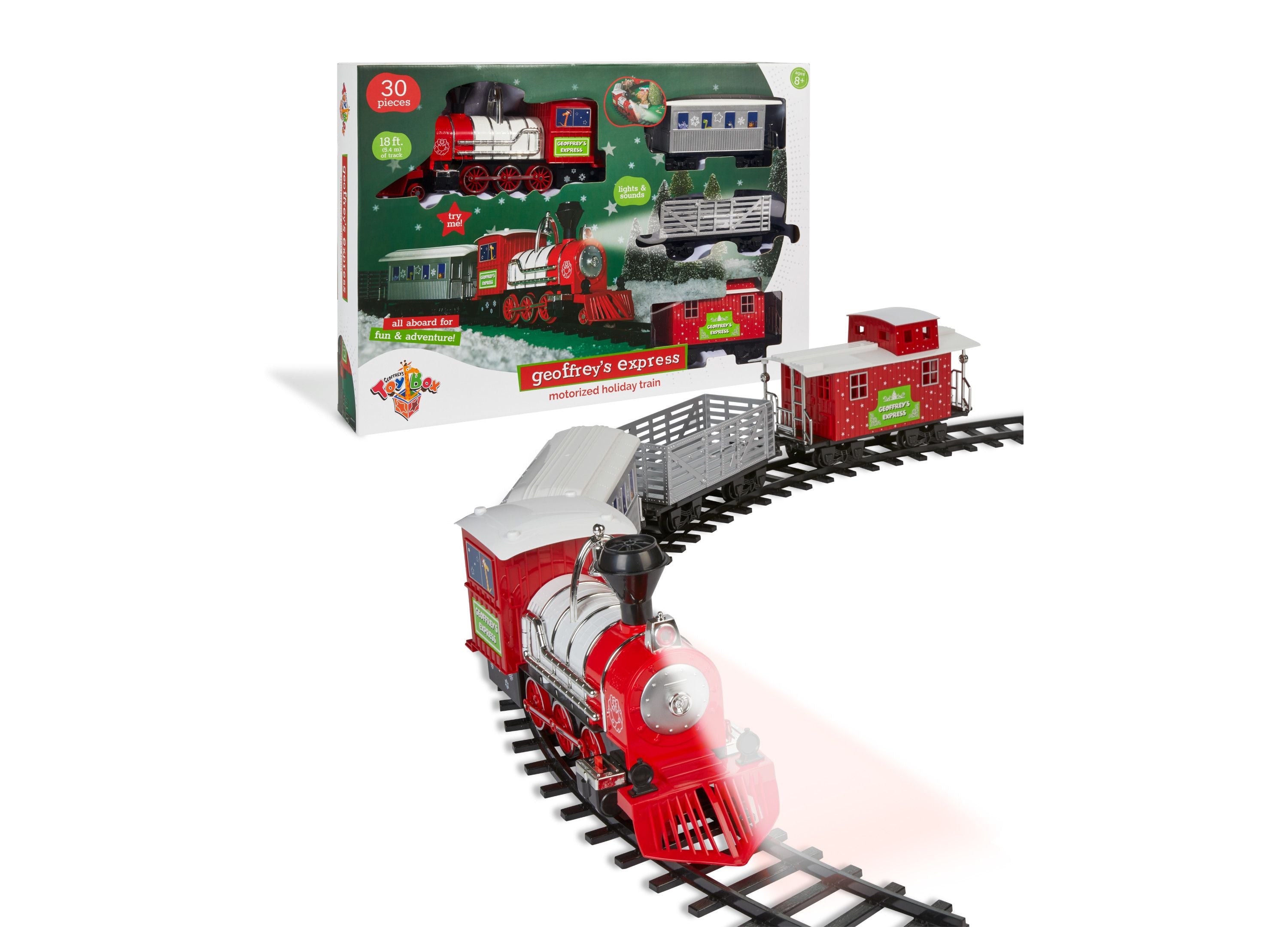 Geoffrey's Toy Box 30 Pieces Express Motorized Holiday Train, Created for Macy's