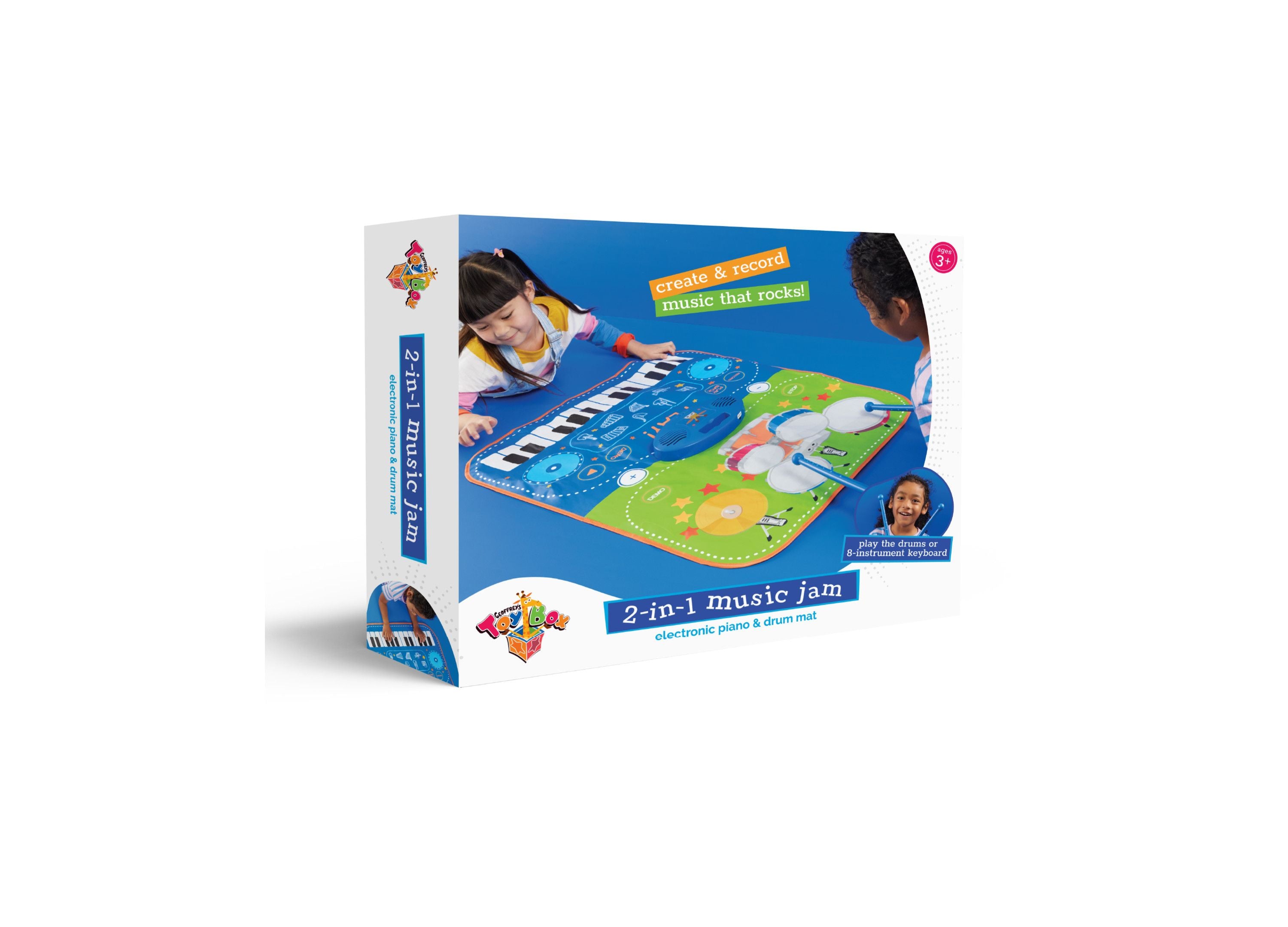 Alternative view of Geoffrey's Toy Box 2-in-1 Electronic Piano and Drum Mat, 3-Piece Set